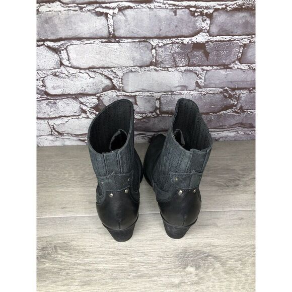 Musse & Cloud Black Suede Leather Chelsea Block Heel Boots Women’s Sz 9M US/40EU - Picture 5 of 16
